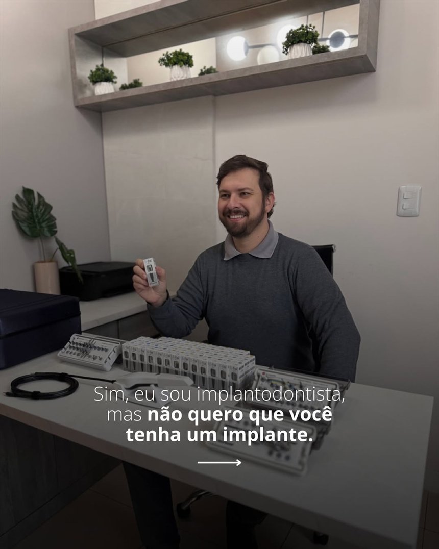 Post do Instagram do Dr. Kaio sobre preservar o dente antes de indicar implante